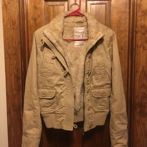 Aeropostale Jacket Tan Size Medium Like New